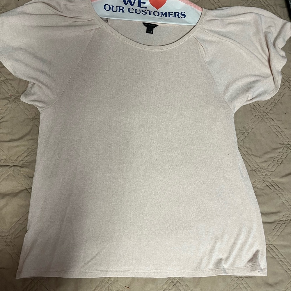 Ann Taylor Cream Short Sleeve Top